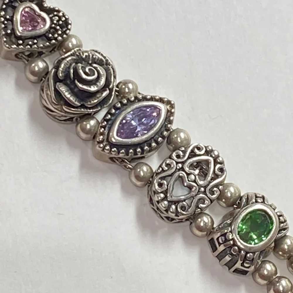 Victorian Revival Vintage Slide Bracelet Sterling… - image 2