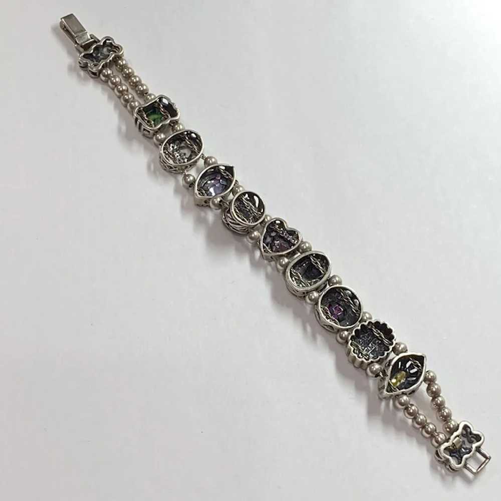 Victorian Revival Vintage Slide Bracelet Sterling… - image 4