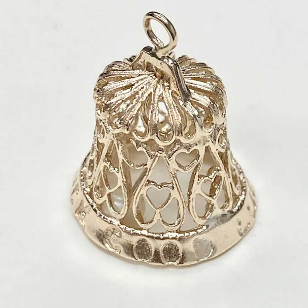 Good Luck BELL Vintage Moving Charm 9K English Go… - image 2