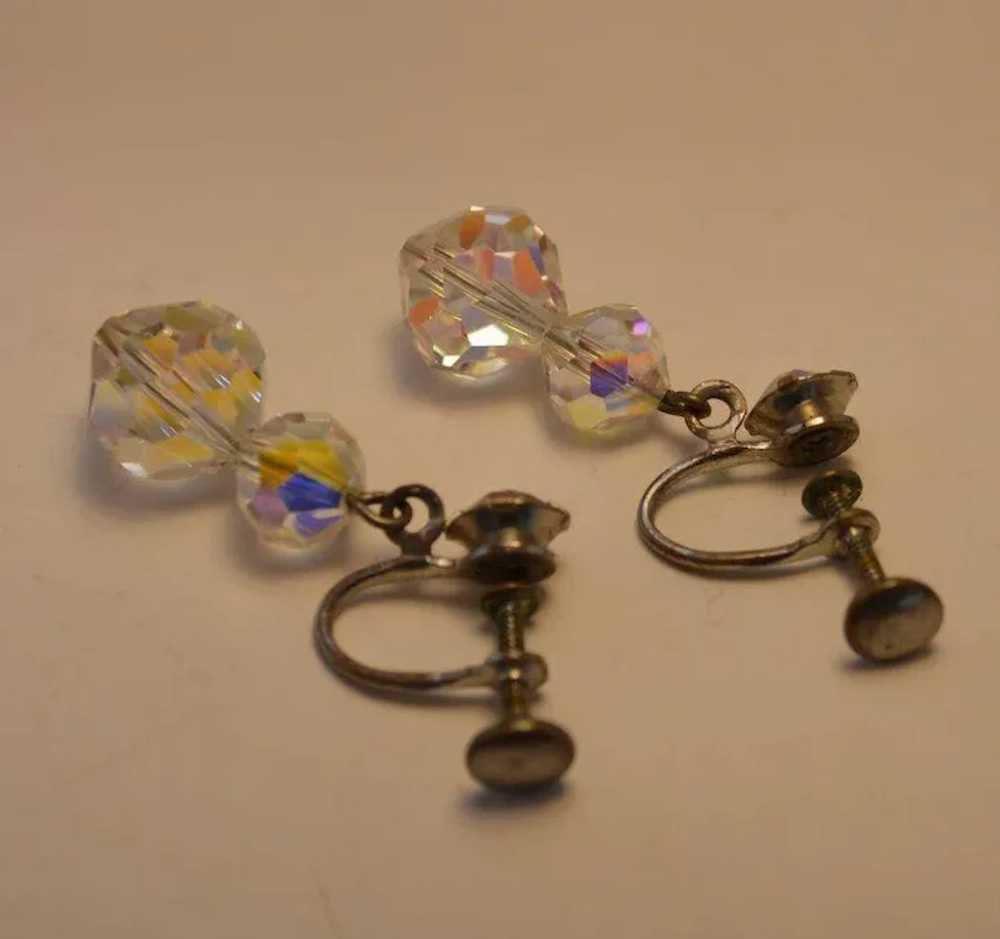 Vintage Crystal Dangle Earrings - image 3