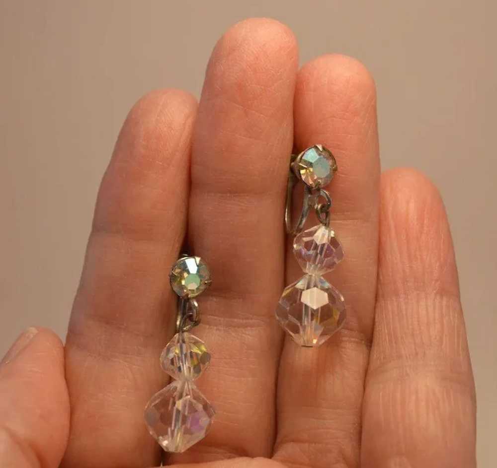 Vintage Crystal Dangle Earrings - image 4