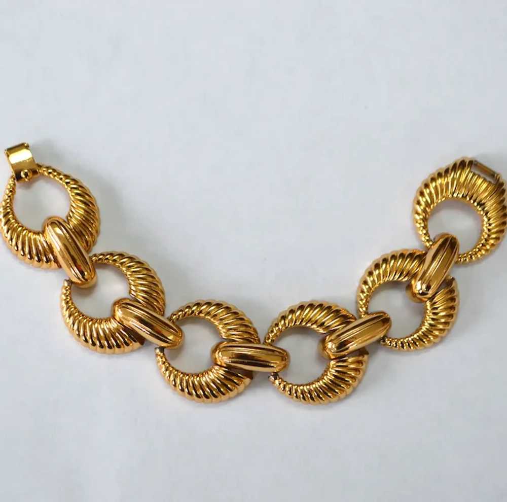 MONET Chunky Ribbed Link Bracelet - image 2