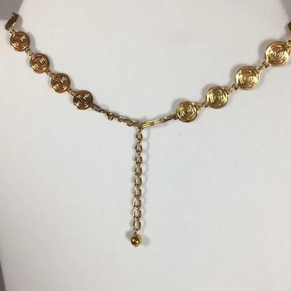 Large Vintage Egyptian Medallion Necklace in Gold… - image 8