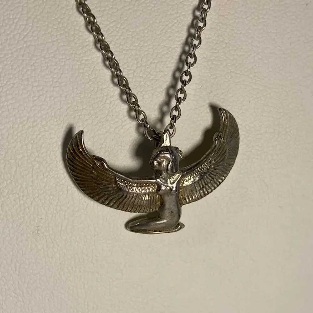 Egyptian Winged Isis Pendant in Sterling - image 2