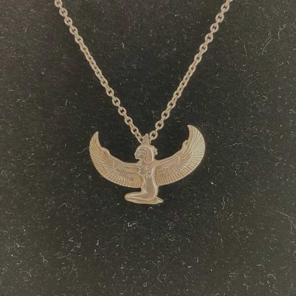 Egyptian Winged Isis Pendant in Sterling - image 4