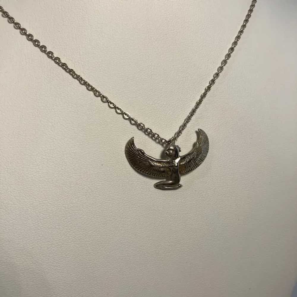 Egyptian Winged Isis Pendant in Sterling - image 6