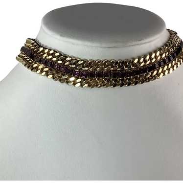 Stanger Gold Tone and Rhinestone Choker - image 1