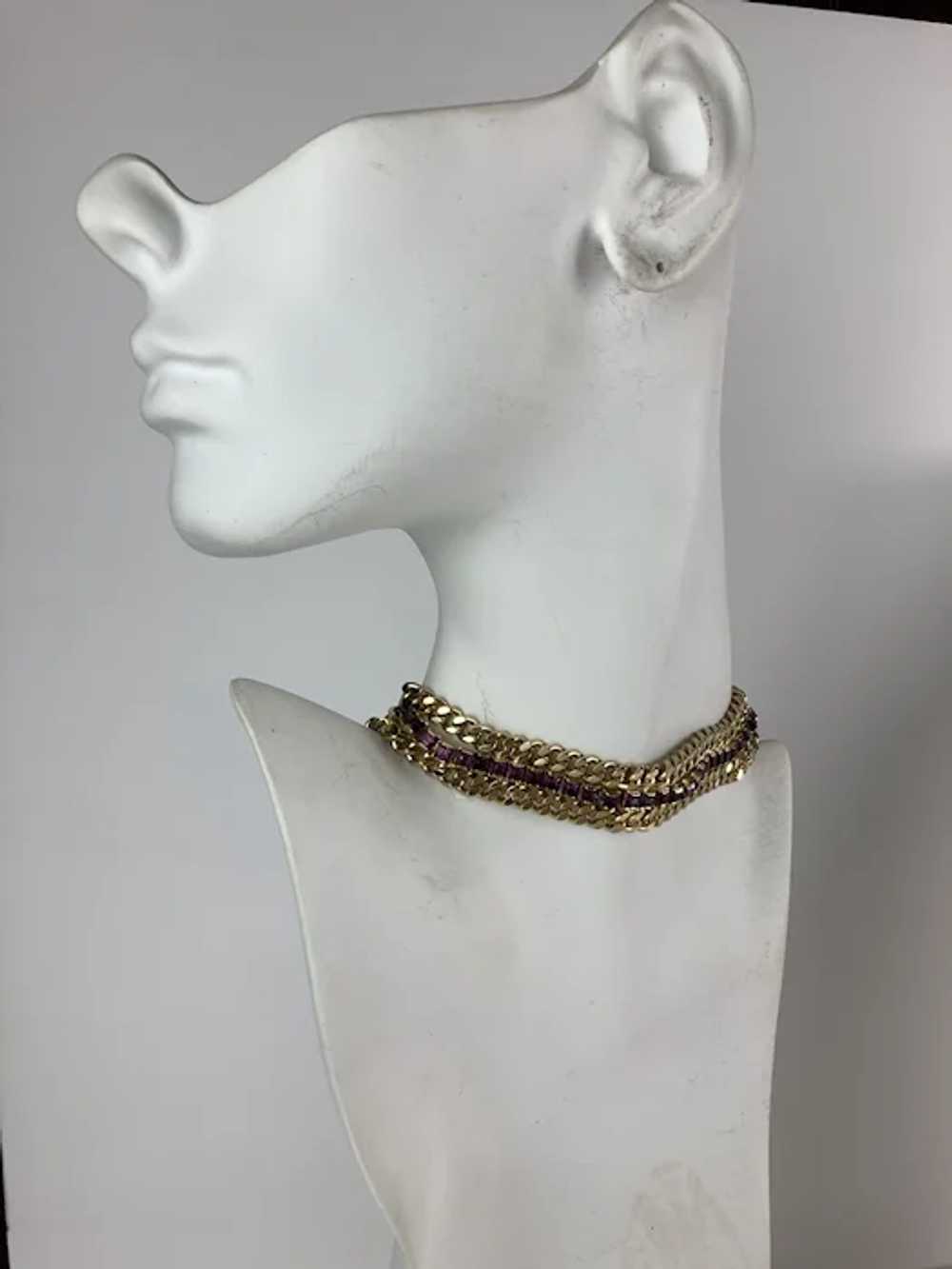 Stanger Gold Tone and Rhinestone Choker - image 2