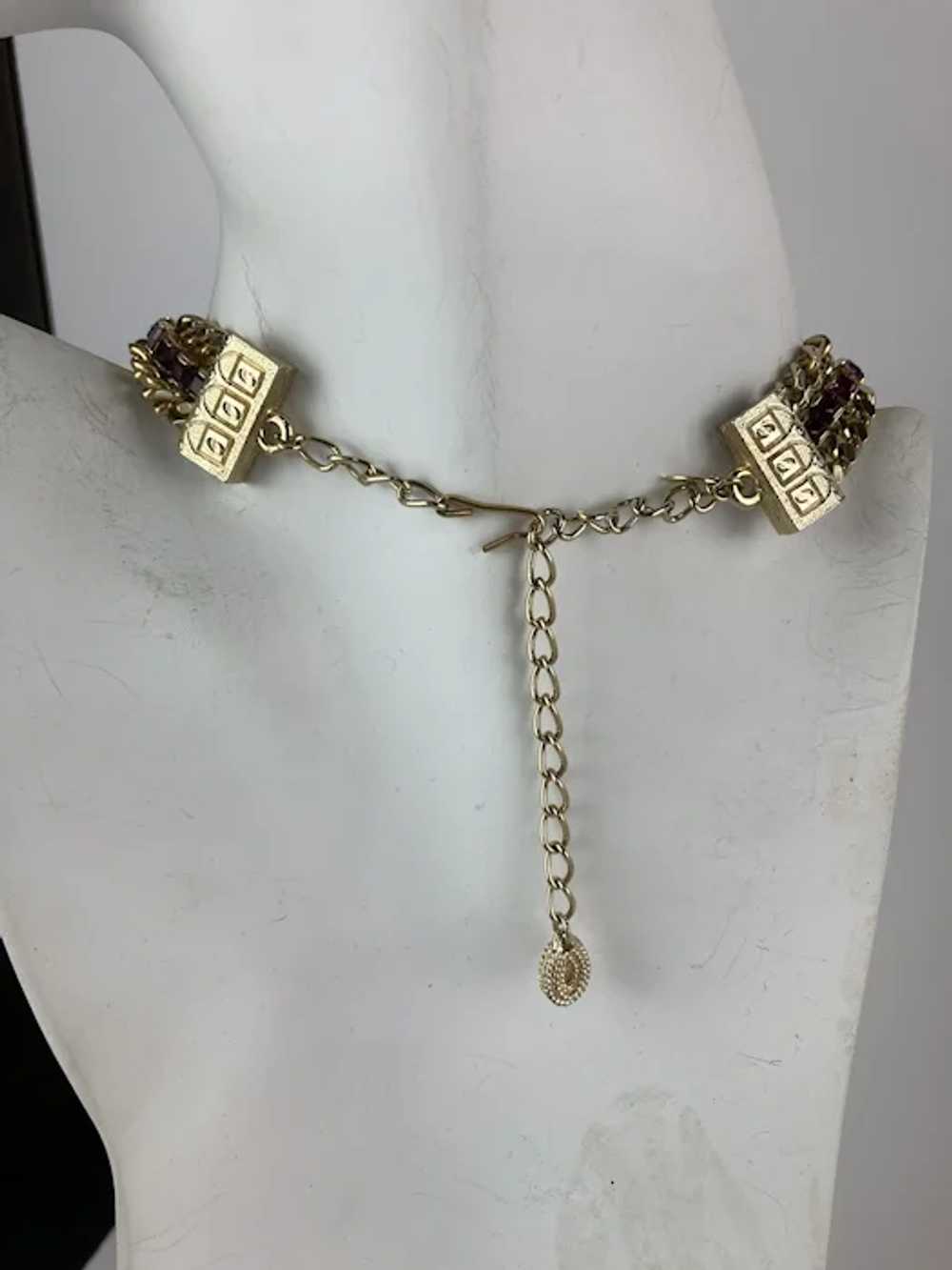 Stanger Gold Tone and Rhinestone Choker - image 5