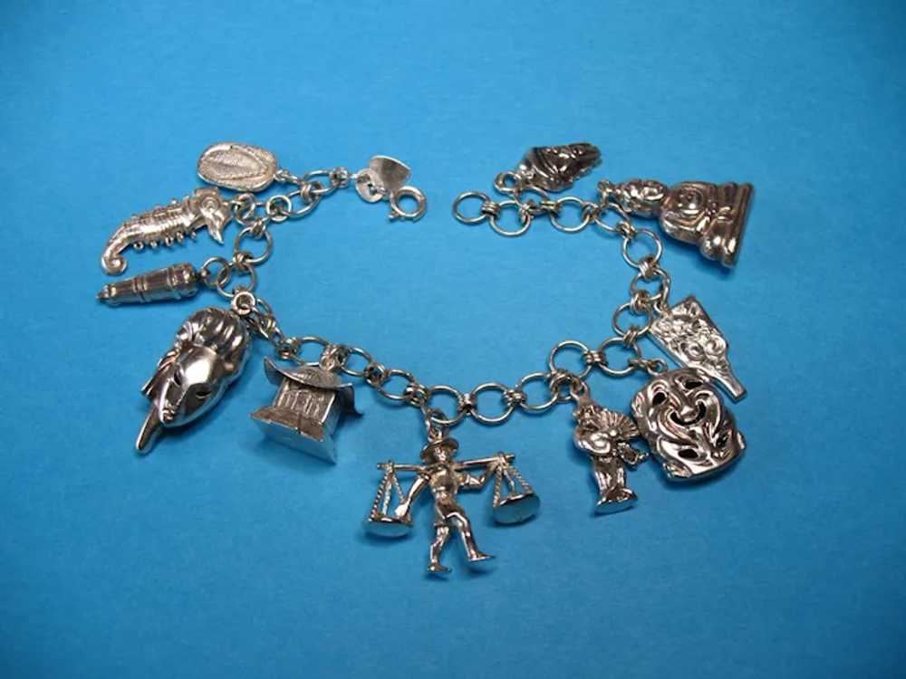 Vintage Sterling Silver Asian Theme Charm Bracelet - image 7