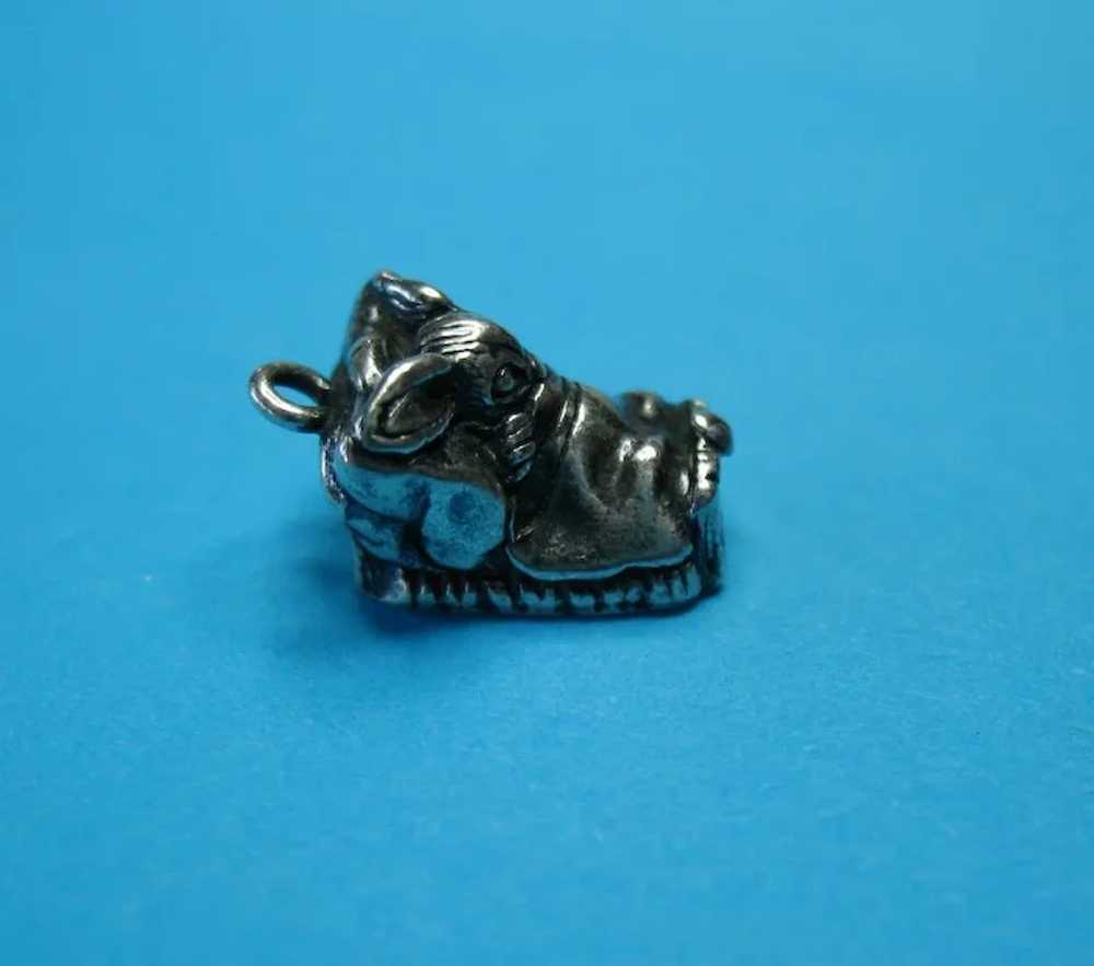 Vintage Sterling Mouse In Bed Necklace Charm Pend… - image 4