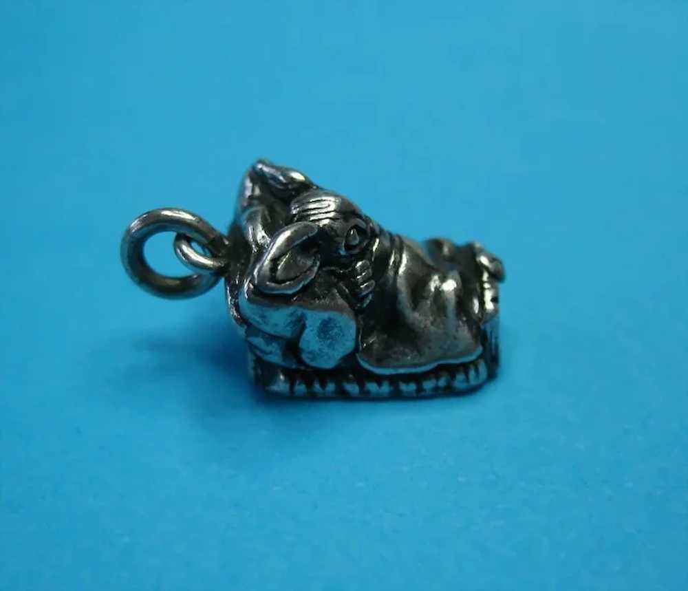 Vintage Sterling Mouse In Bed Necklace Charm Pend… - image 6