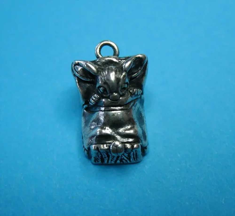 Vintage Sterling Mouse In Bed Necklace Charm Pend… - image 7