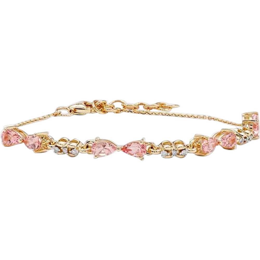 Untreated Morganite Chain Bracelet 1.50cts - image 1