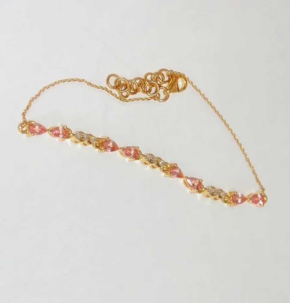 Untreated Morganite Chain Bracelet 1.50cts - image 2