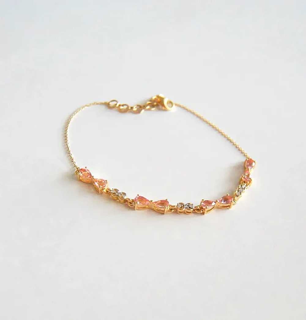 Untreated Morganite Chain Bracelet 1.50cts - image 4