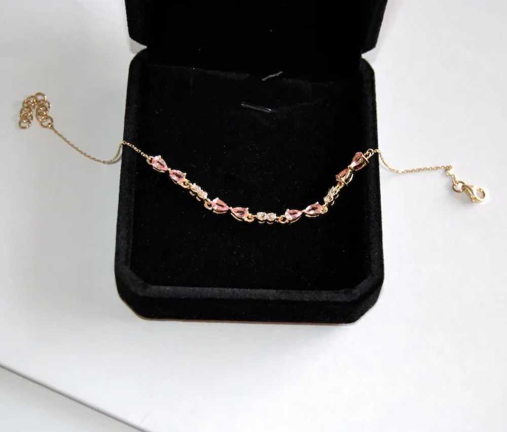 Untreated Morganite Chain Bracelet 1.50cts - image 6