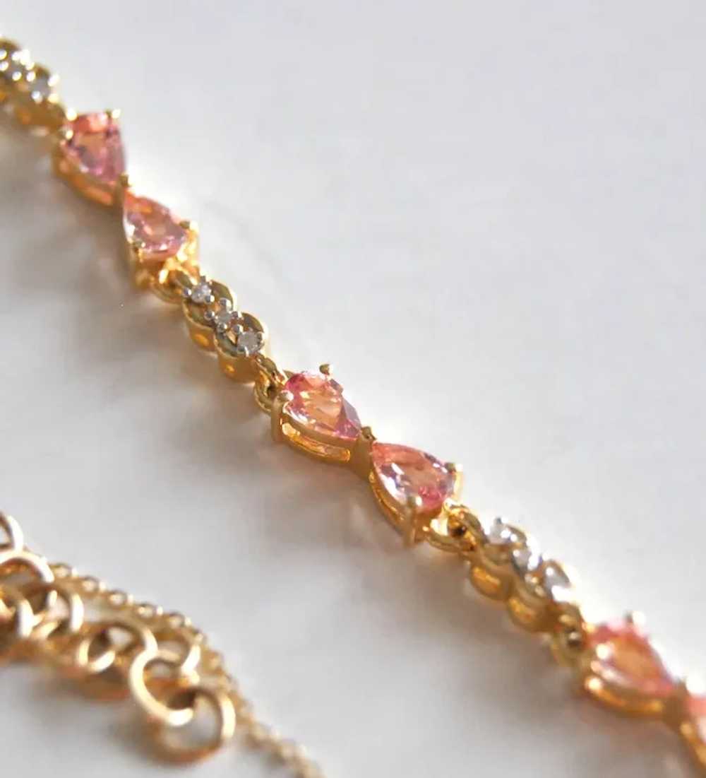 Untreated Morganite Chain Bracelet 1.50cts - image 7