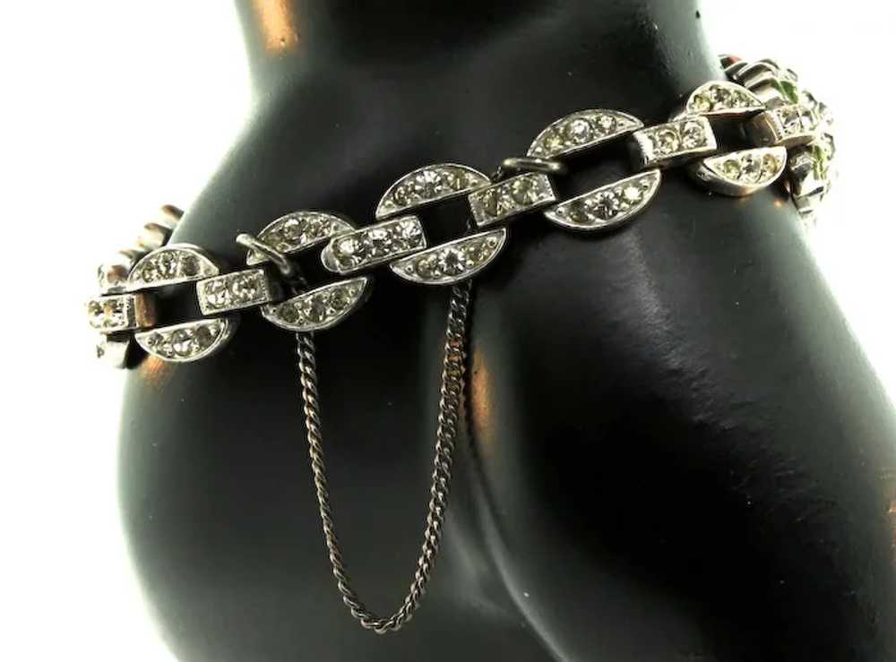 Vtg 1940s Philippe TRIFARI Flower Pave Rhinestone… - image 4