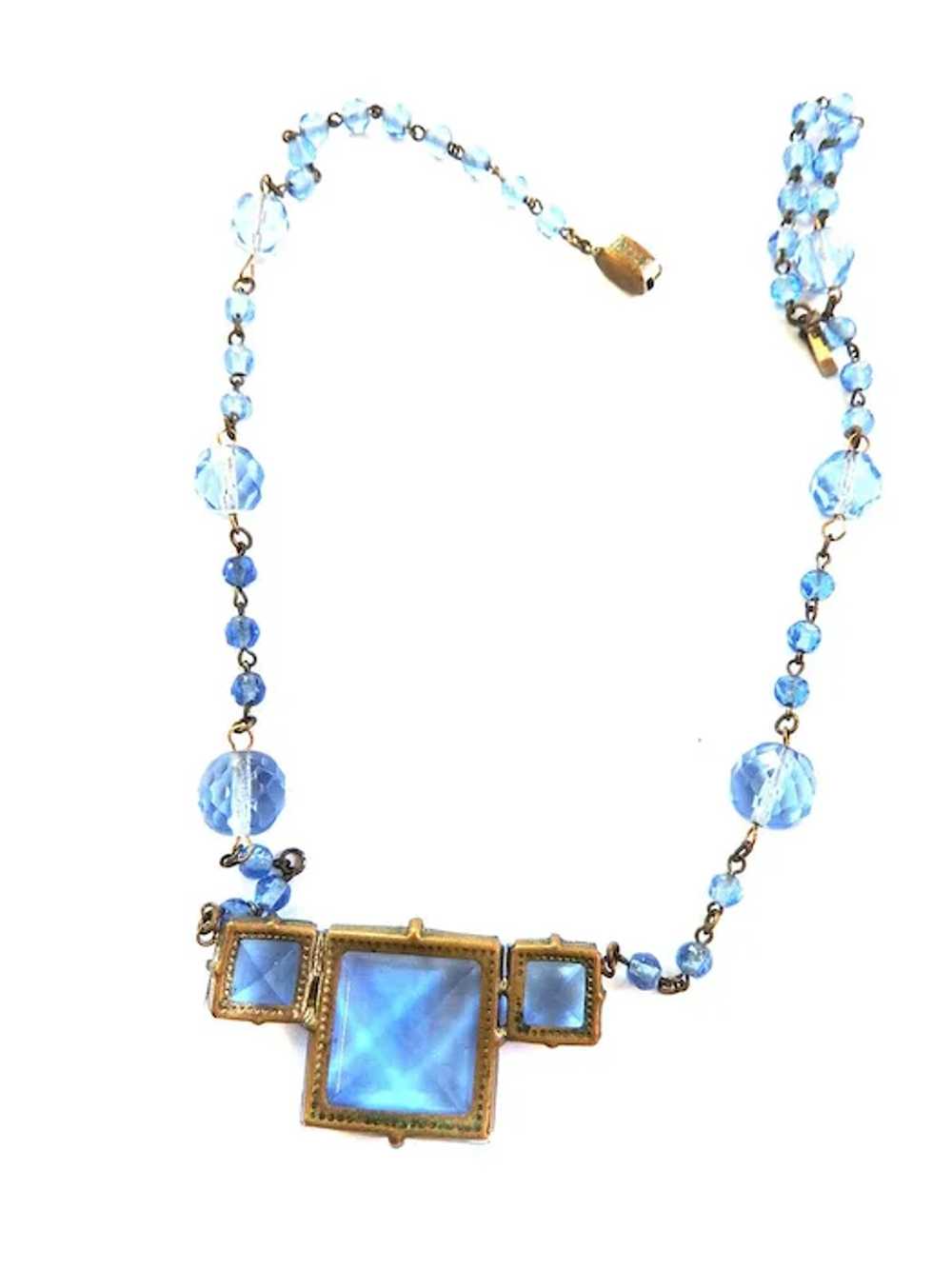 Early 1900s Czech Sapphire Blue Necklace - image 2