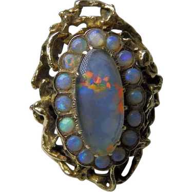 Vintage Black Opal 14K+ Ring - image 1