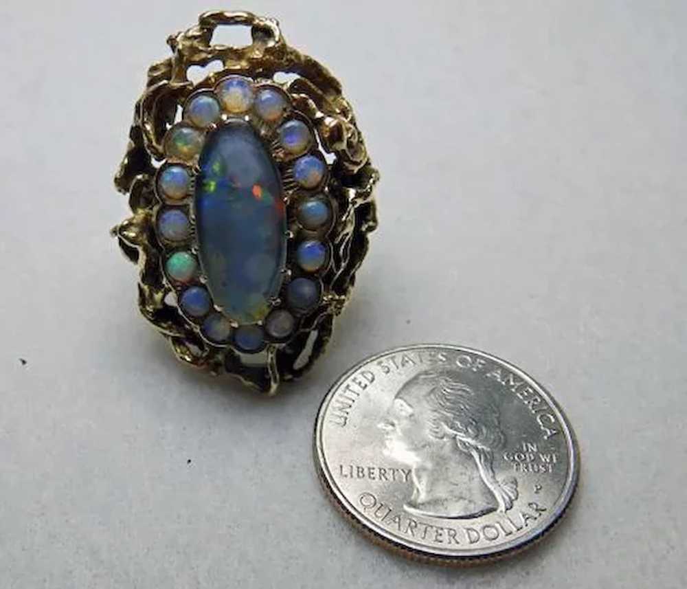 Vintage Black Opal 14K+ Ring - image 7