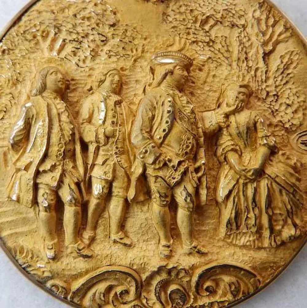Unusual 18th-19th C Medallion With 14K Mounts Bro… - image 3