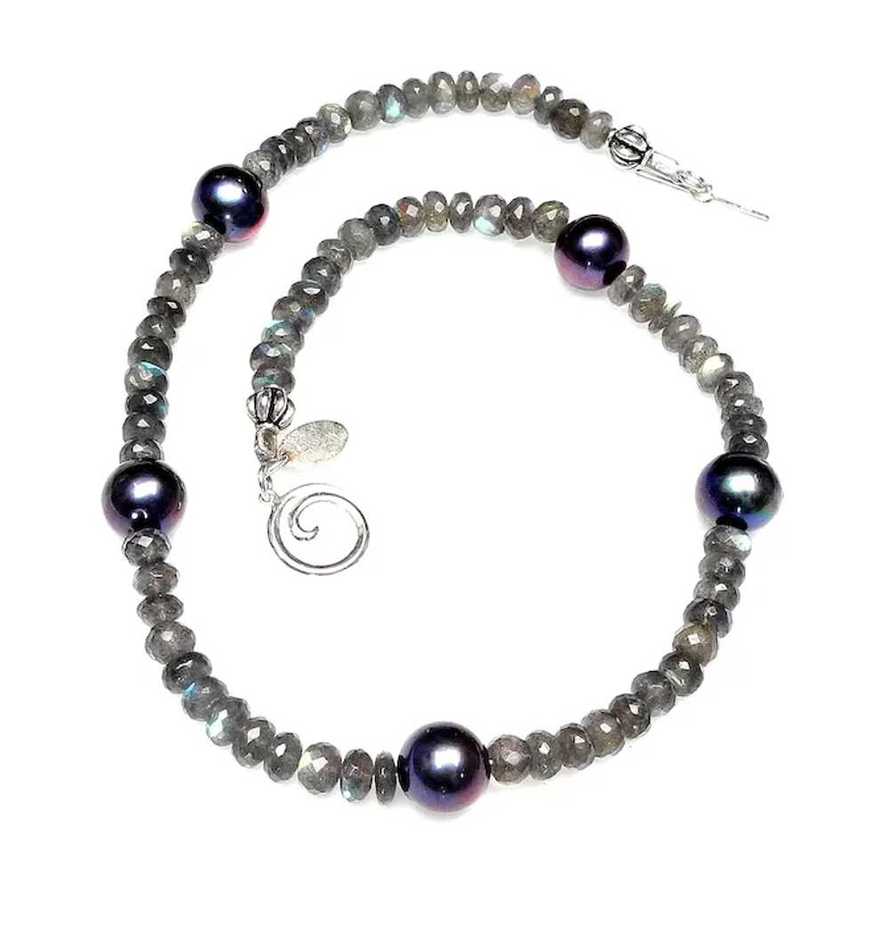 Natural Labradorite and Cultured Pearl Necklace - image 7