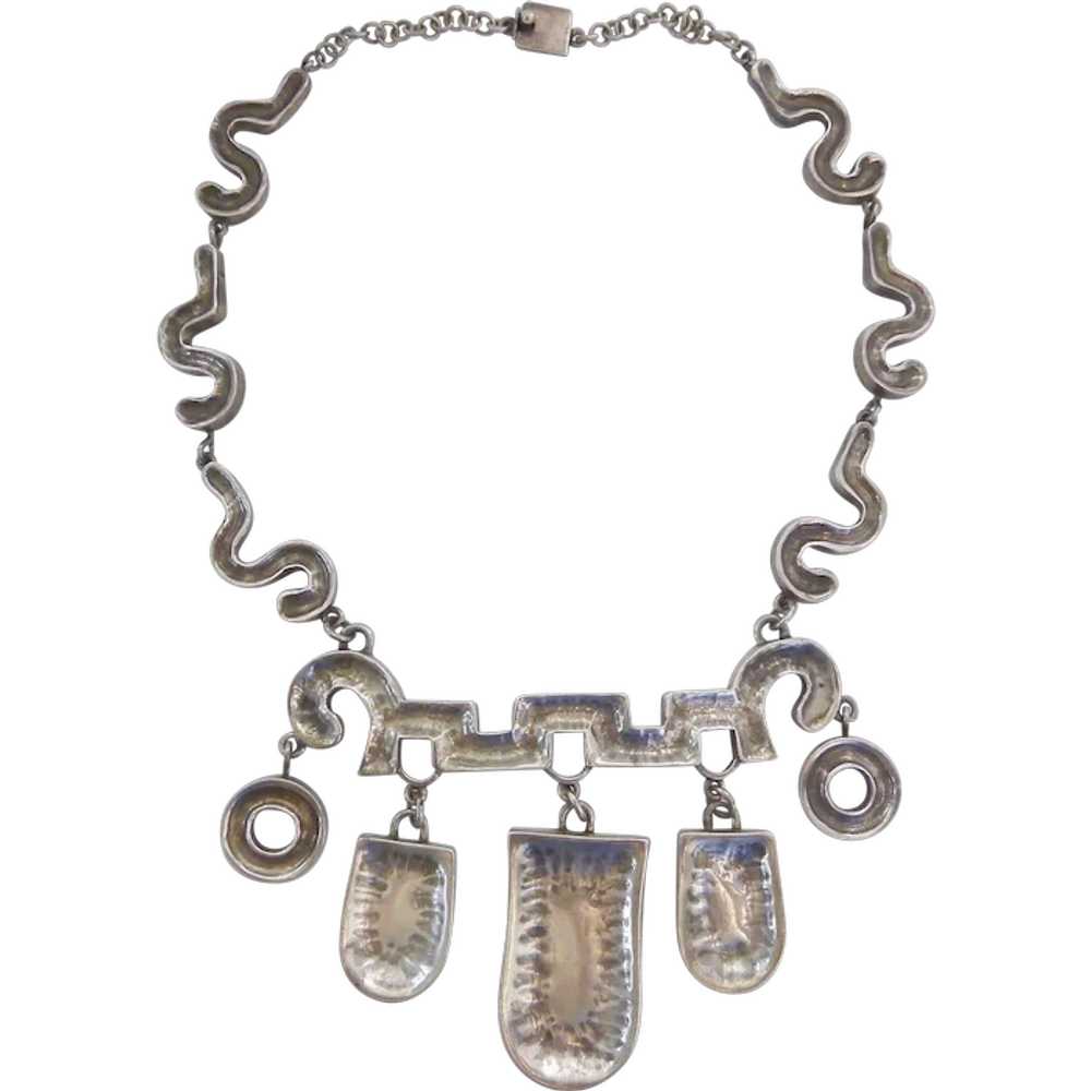 Outrageous Sterling Silver 925 Taxco Necklace Mod… - image 1