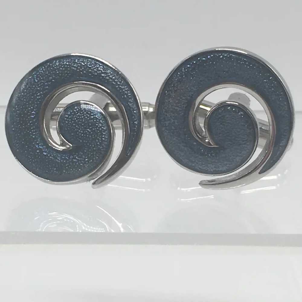 Ian Flaherty of London Turquoise Swirl Cufflinks … - image 2