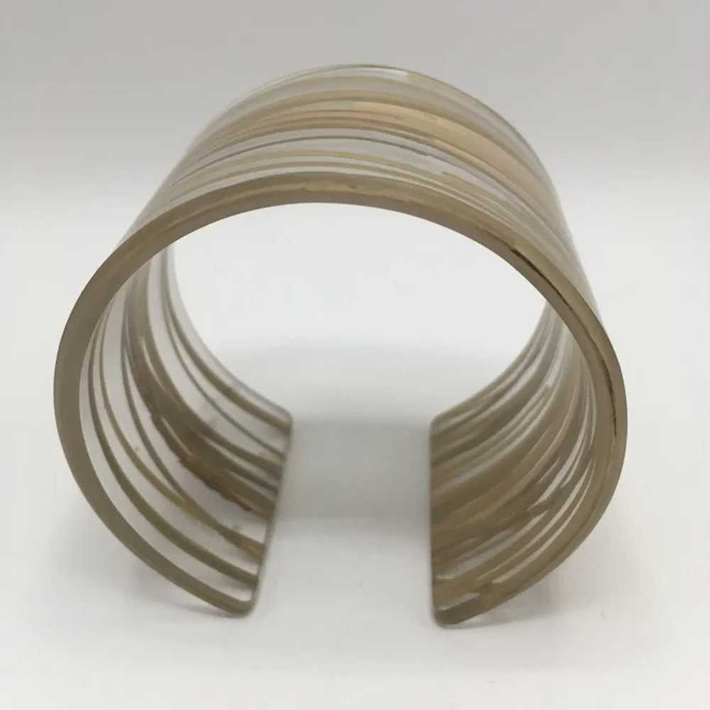 Architectural Resin Cuff Bracelet with Natural Gr… - image 2