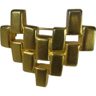Robert Lee Morris Modernist Brushed Goldtone Pin