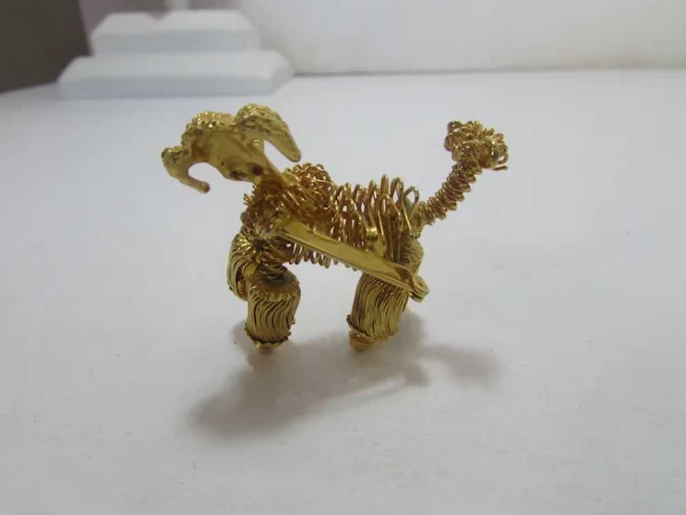 Gold Tone Coiled Wire Poodle Pin with Ruby Crysta… - image 11