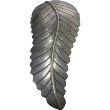 Native American Sterling Silver Leaf Pin or Penda… - image 1