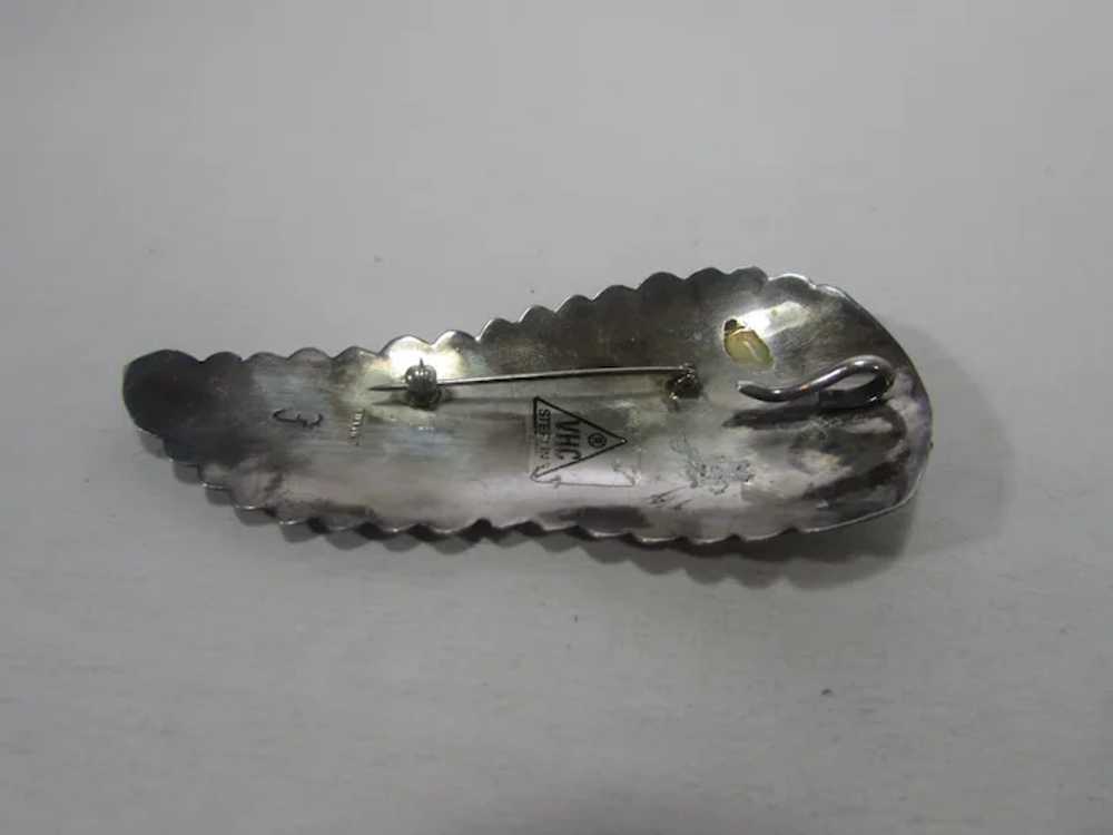Native American Sterling Silver Leaf Pin or Penda… - image 7
