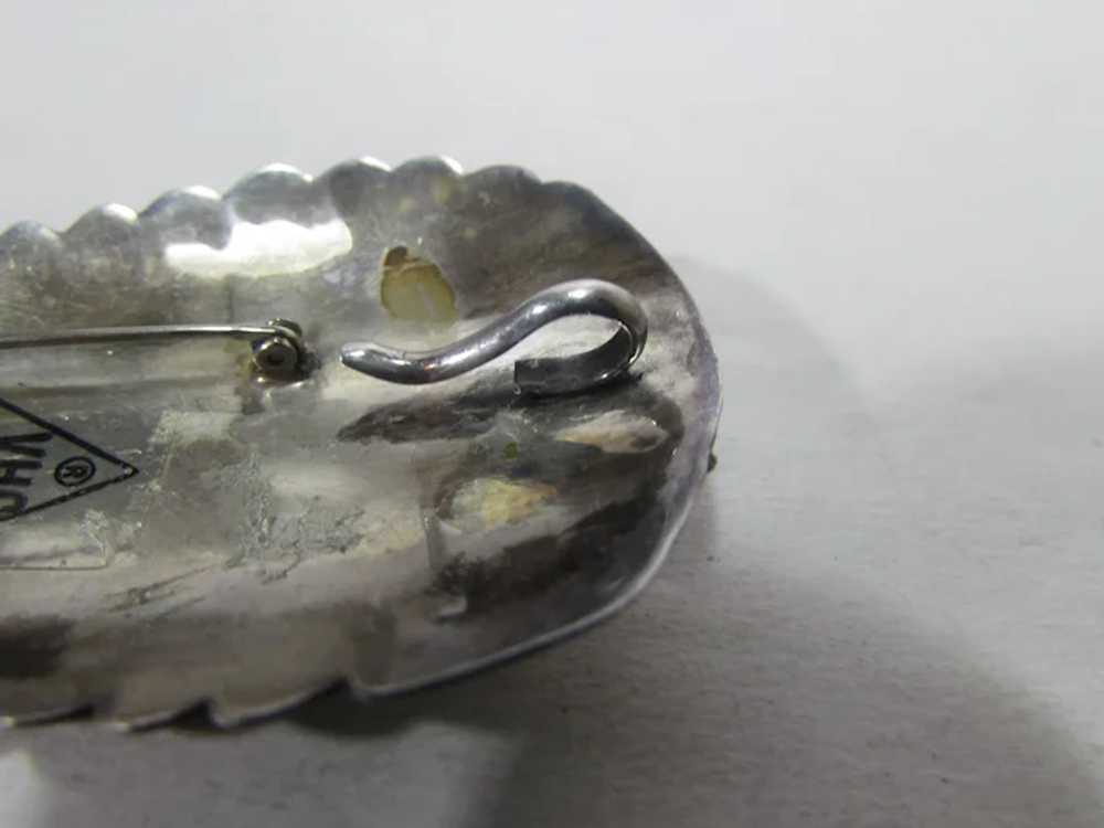 Native American Sterling Silver Leaf Pin or Penda… - image 9