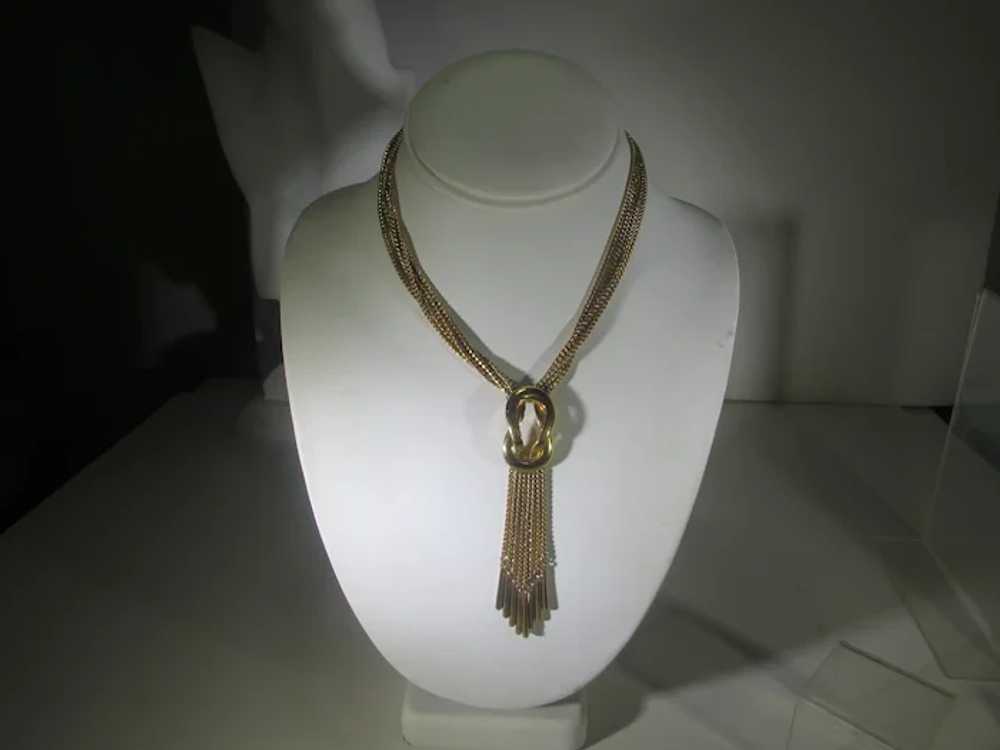 Vintage Monet Gold Tone Chain Necklace - image 3