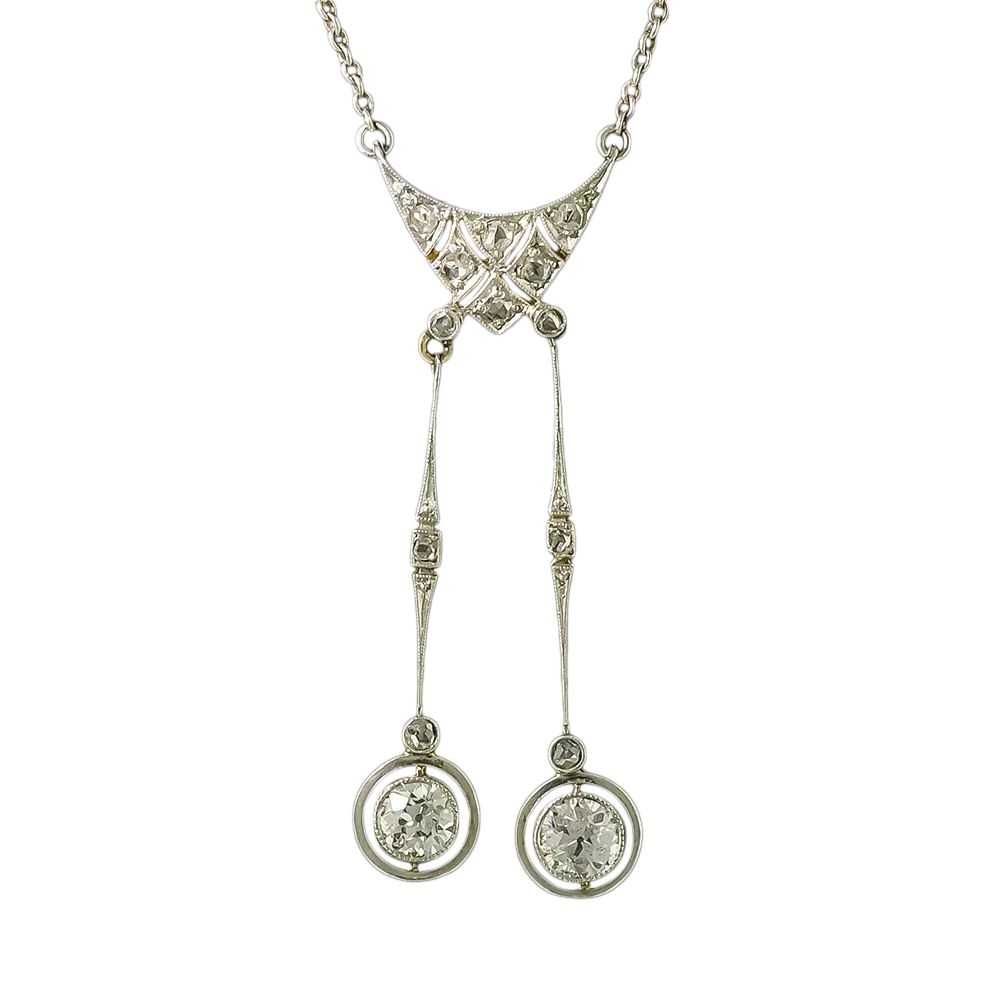 Edwardian Diamond Negligee Necklace - image 2