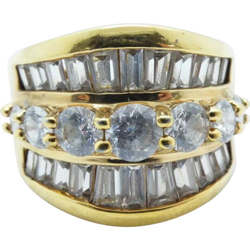 Gold Plated Silver Imitation Diamond Ring - image 1