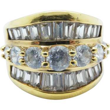 Gold Plated Silver Imitation Diamond Ring - image 1