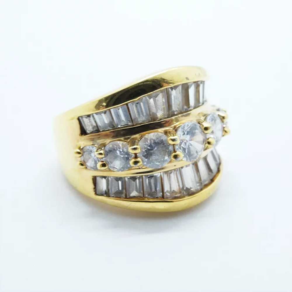 Gold Plated Silver Imitation Diamond Ring - image 2