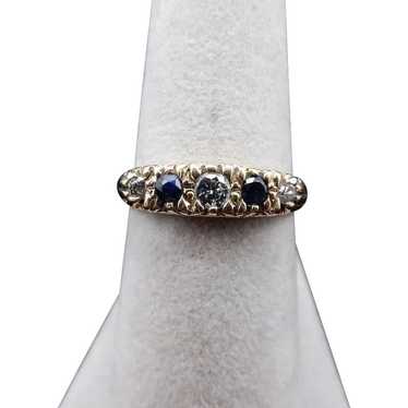 18 Karat Diamond and Sapphire Ring