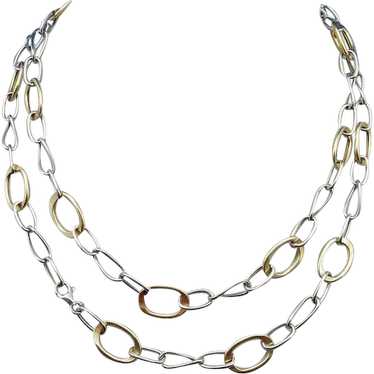 14 Karat Gold Estate Two Tone Necklace - image 1