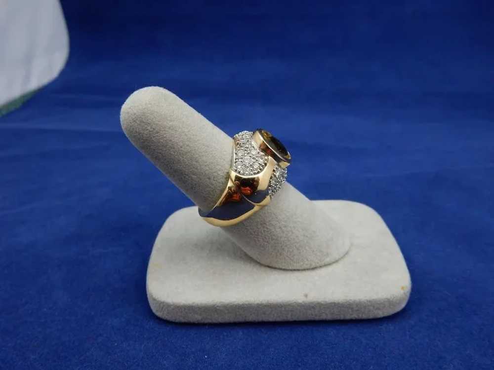 Estate 14 Karat Citrine and Diamond Ring - image 5