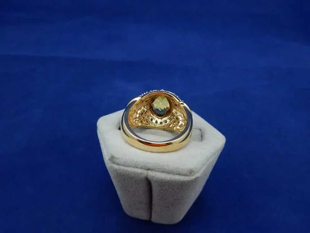 Estate 14 Karat Citrine and Diamond Ring - image 6