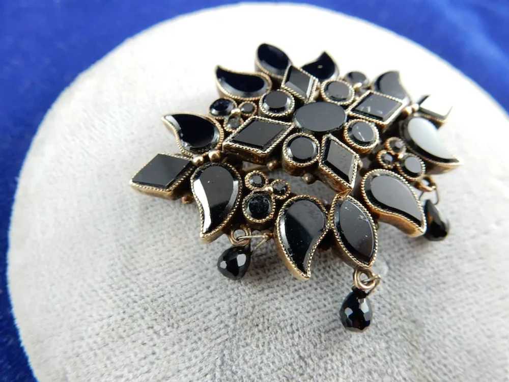 14 Karat Black Onyx Mourning Pin - image 2