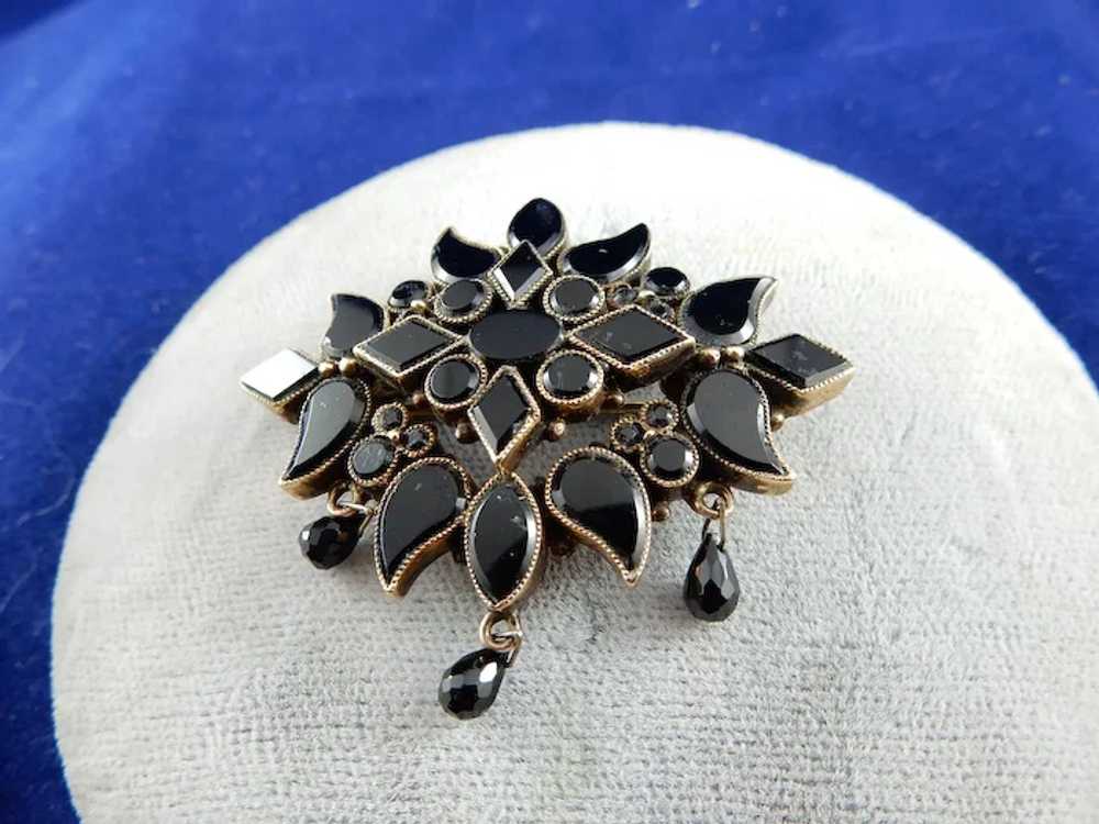 14 Karat Black Onyx Mourning Pin - image 3