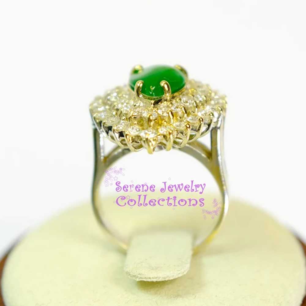 GIA Untreated 1.7CT Jadeite Jade Diamond 18k Yell… - image 7