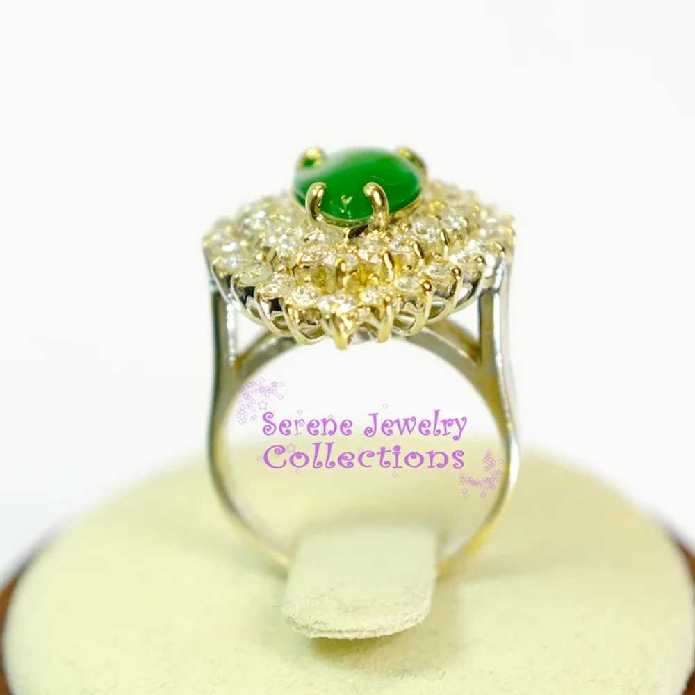 GIA Untreated 1.7CT Jadeite Jade Diamond 18k Yell… - image 7