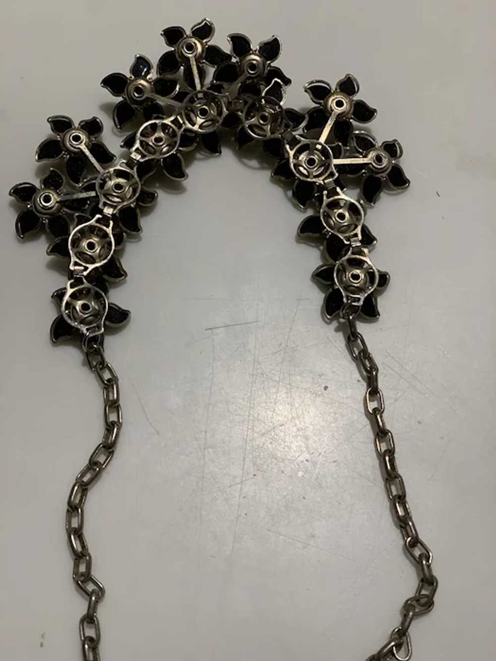 Black  Floral Necklace - image 2